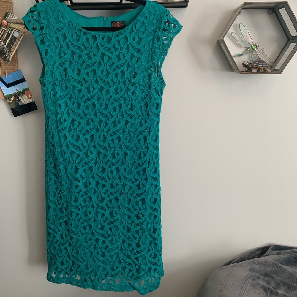 Teal Lace Dress